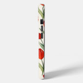 赤いチューリップ模様モノグラパーソナライズされたム Case-Mate iPhoneケース (裏面 / 左)