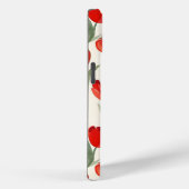 赤いチューリップ模様モノグラパーソナライズされたム Case-Mate iPhoneケース (裏面 / 右)