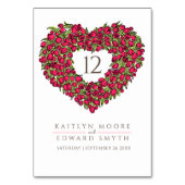 赤いチューリップ結婚モノグラカスタムムのテーブル番号 テーブルナンバー (裏面)