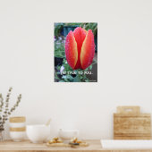 赤いチューリップ自然ガーデンポスター ポスター (キッチン)