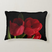 赤いチューリップ花アクセント枕 アクセントクッション (裏面)