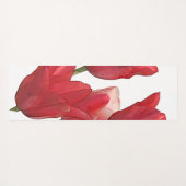 赤いチューリップ花 ヨガマット (裏面(横))