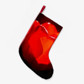 赤いチューリップ花 – 火 スモールクリスマスストッキング (正面 (吊り時))