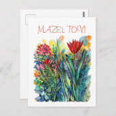 赤いチューリップ葉書 ポストカード (正面/裏面)