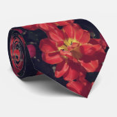 赤いチューリップ葉 ネクタイ (ロール)