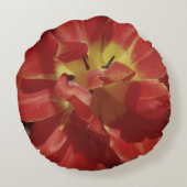 赤いチューリップ葉 ラウンドクッション (裏面)