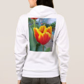 赤いチューリップ赤い女性カスタマイズ可能な名前Sweatshirt パーカ (裏面)