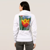 赤いチューリップ赤い女性カスタマイズ可能な名前Sweatshirt パーカ (裏面フル)