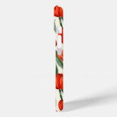 赤いチューリップ野パターパーソナライズされたン・モノグラム Case-Mate iPhoneケース (裏面 / 左)