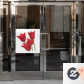 赤いチューリップ ウィンドウサイン (オフィスドア)