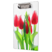 赤いチューリップ オン ホワイト クリップボード (左)