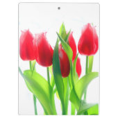 赤いチューリップ オン ホワイト クリップボード (裏面)