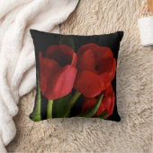 赤いチューリップ クッション (ブランケット)