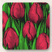 赤いチューリップ コースター (正面)