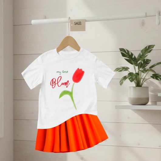 赤いチューリップ ベビーTシャツ