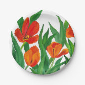 赤いチューリップ ペーパープレート (正面)
