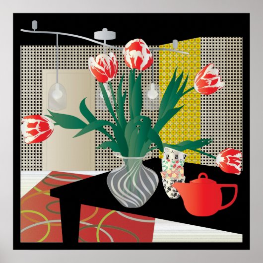 赤いチューリップ ポスター (正面)