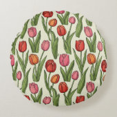 赤いチューリップ ラウンドクッション (正面)