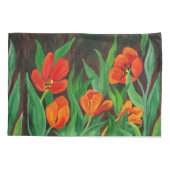 赤いチューリップ 枕カバー (裏面)