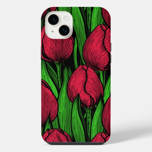 赤いチューリップ iPhoneケース (裏面)