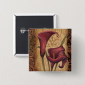 赤いチューリップI 缶バッジ (正面&裏面)