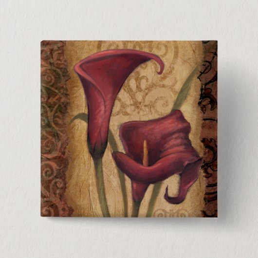 赤いチューリップI 缶バッジ (正面)