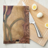 赤いチューリップII キッチンタオル (四つ折り)