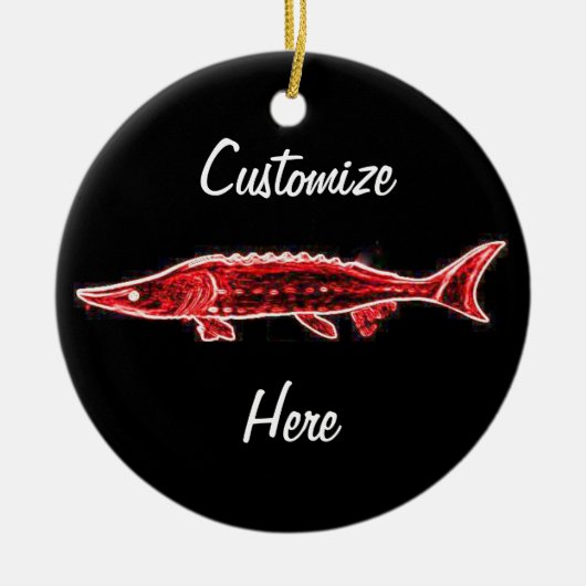 赤いチョウザメによってカスタマイズThunder_Cove セラミックオーナメント (正面)
