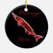 赤いチョウザメによってカスタマイズThunder_Cove セラミックオーナメント (裏面)