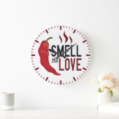 赤いチリの匂い ラージ壁時計 (ホーム)