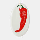 赤いチリペッパーのクリスマスのオーナメント セラミックオーナメント (右)
