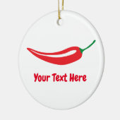 赤いチリペッパーを持つカスタムなクリスマスのオーナメント セラミックオーナメント (左)