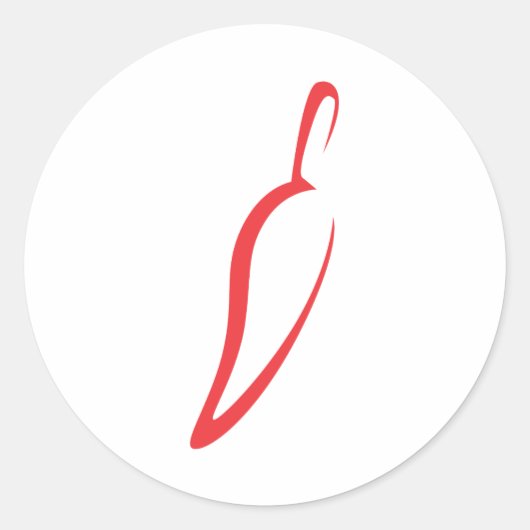 赤いチリ野菜アイコン ラウンドシール (正面)