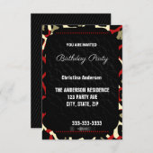 赤いチータの誕生日 招待状 (正面/裏面)