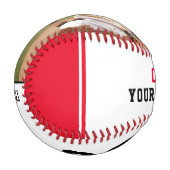 赤いチーム名プレーヤー番号写真 野球ボール (正面左)