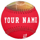 赤いチーム名&プレイヤー名番号写真 ソフトボール (裏面)