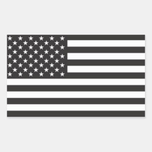 赤いチーム黒く及び白い米国旗のステッカー 長方形シール