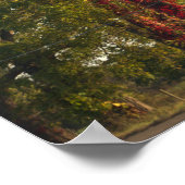 赤いツタのポスター付き木 ポスター (角)