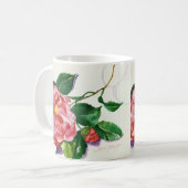 赤いツバキのマグ コーヒーマグカップ (正面左)