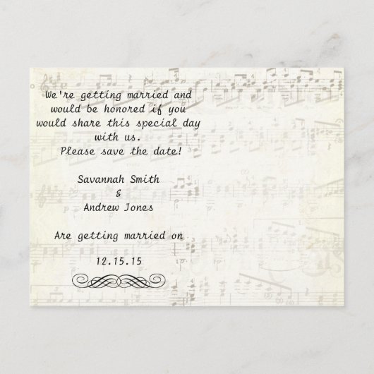 赤いツリーの結婚式の日付を保存 案内ポストカード (裏面)