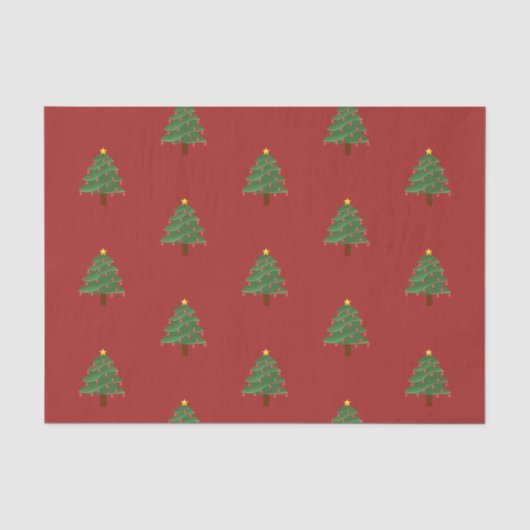 赤いティッシュペーパーのクリスマスツリー 薄葉紙 (正面)