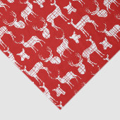 赤いティッシュペーパーの素朴なシルエットのシカ 薄葉紙 (詳細)