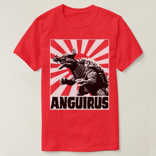 赤いティーズのANGUIRUSライジングサン Tシャツ (デザイン正面)