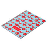 赤いティーポットとカップのパターパーソナライズされたン ノートブック (左側)