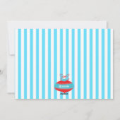 赤いティール（緑がかった色）の青い写真のクリスマスカード シーズンカード (裏面)