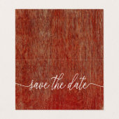 赤いテキスタイル、写真の日付カードの保存 名刺 (外部フラット)