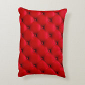 赤いテクスチャのボタンが付いている。繰り返しパターン アクセントクッション (裏面(縦))