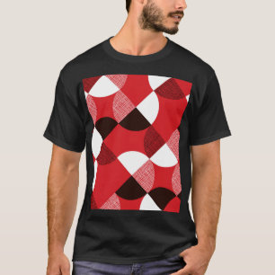 赤いテクスチャの対角線ダイナミックパターン Tシャツ