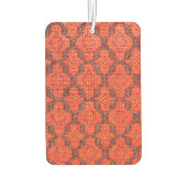 赤いテクスチャの背景のイメージと文字 カーエアーフレッシュナー (裏面)