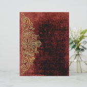 赤いテクスチャスクラップブックのスクロール紙 (スタンド正面)